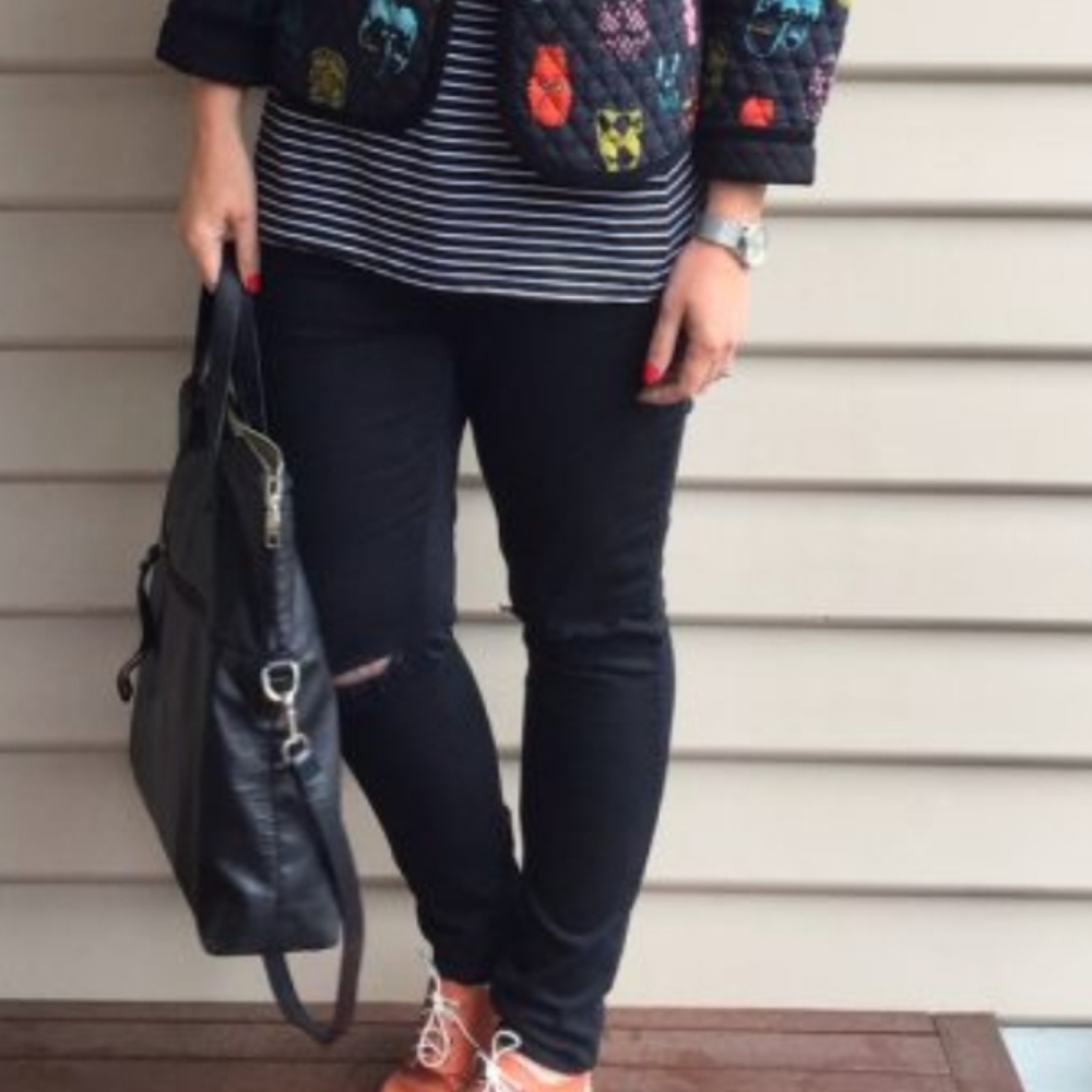 NEW Bohemian Traders High Waist Distressed Black Skinny Jeans Size 30